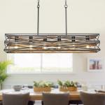 Large 40'' Black Matte Farmhouse Dining Chandelier