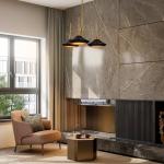 Black and Gold 3-Light Modern Chandelier