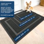 OLANLY Waterproof Indoor Outdoor Entrance Doormat, Black