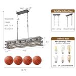 Large 40'' Black Matte Farmhouse Dining Chandelier