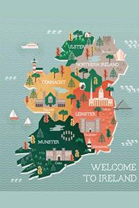 Ireland Landmark Map Poster for Modern Wall Art