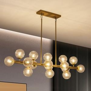 Gold Linear Rectangle Chandelier for Modern Spaces