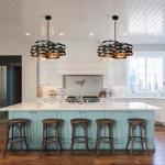 6-Light Modern Farmhouse Chandelier in Black/Gold