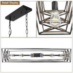 Large 40'' Black Matte Farmhouse Dining Chandelier