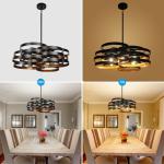 6-Light Modern Farmhouse Chandelier in Black/Gold