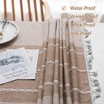 Brown Rectangular Waterproof Cotton Linen Tablecloth
