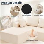 Beige 108" Modular L-Shaped Sectional Sofa