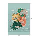 Ireland Landmark Map Poster for Modern Wall Art