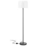 Elegant Black Floor Lamp with White Shade and Foot Switch