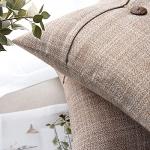Set of 2 Vintage Beige Linen Pillow Covers
