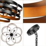 6-Light Modern Farmhouse Chandelier in Black/Gold