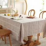 Light Coffee Linen Tablecloth for Rectangle Tables