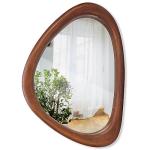 Asymmetrical Black Walnut Wall Mirror, 15x10 Inches