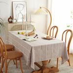 Light Coffee Linen Tablecloth for Rectangle Tables