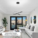 Dimmable Modern LED Chandelier with Adjustable Height