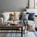 Set of 2 Vintage Beige Linen Pillow Covers