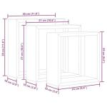 Set of 3 Modern Concrete Gray Wall Cubes