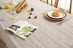 Light Coffee Linen Tablecloth for Rectangle Tables