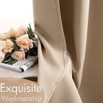 Beige Room Darkening Blackout Curtains - 2 Panels