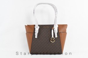 Charlotte Brown Leather Large Zip Tote Handbag