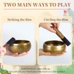 Handmade Tibetan Singing Bowl Set for Meditation