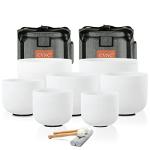 7-Piece Frosted Chakra Quartz Singing Bowls Set