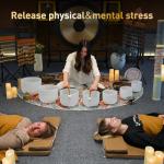 7-Piece Frosted Chakra Quartz Singing Bowls Set