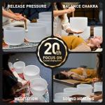 7-Piece Frosted Chakra Quartz Singing Bowls Set