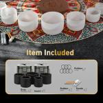 7-Piece Frosted Chakra Quartz Singing Bowls Set