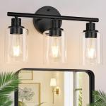 Black 3-Light Bathroom Wall Light Fixture