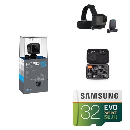 GoPro HERO5 Session w/Head Strap, Carrying Case and Memory Card