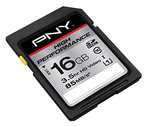 PNY 16GB High Performance Class 10, U1 SD Flash Card- (P-SDHC16GU185-GE)