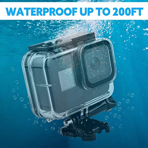 Luxebell Accessories Kit for GoPro Hero 8 Action Camera Underwater Dive Waterproof Housing Case Surfing Swimming Water Sports Clear Filters Float Pole Chest Head Bike Mount