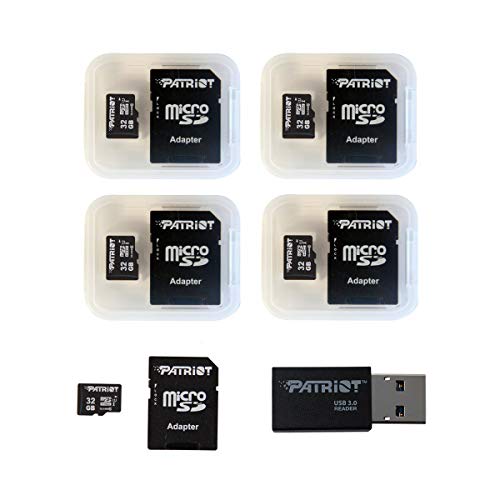 Patriot Memory 32GB Micro SDHC, 5 Pack with Card Reader (PSF32GMCSD5PKCM)