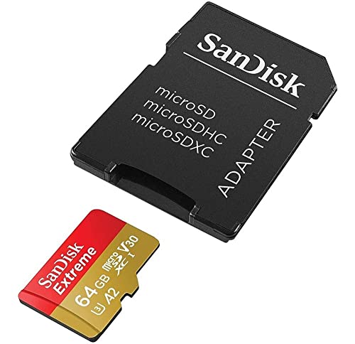 SanDisk Extreme 64GB microSDXC UHS-I Card with Adapter (SDSQXNE-064G-GN6MA)