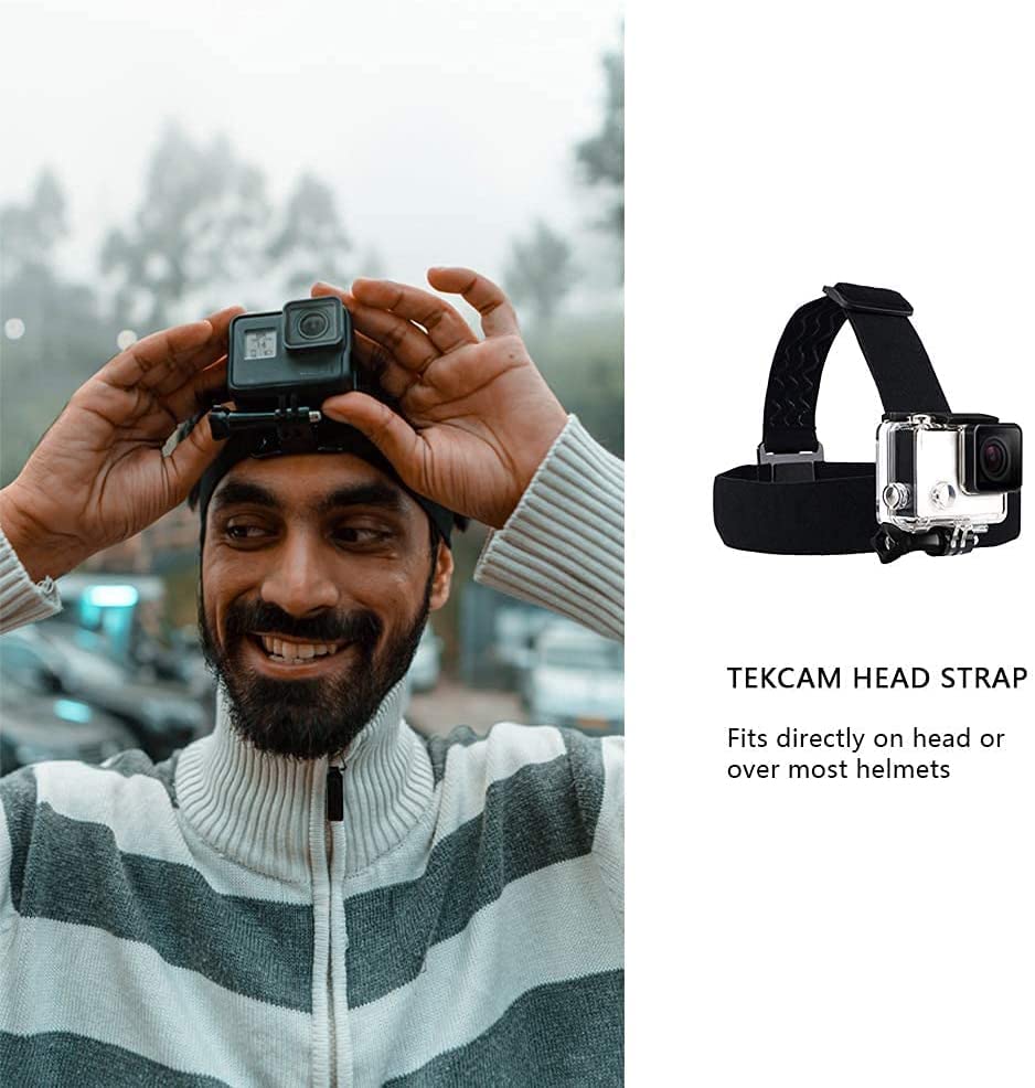 TEKCAM Action Camera Chest Mount Head Strap Suction Cup Floating Hand Grip Accessory Kit Compatible with Gopro Hero 11 10 9 8/AKASO EK7000/Brave 4/V50 Elite/Dragon Touch/Icefox/Vemont and More