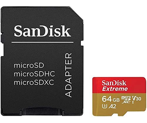 SanDisk Extreme 64GB microSDXC UHS-I Card with Adapter (SDSQXNE-064G-GN6MA)