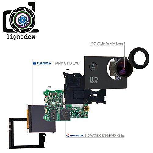 Lightdow LD4000 Sports Action Camera HD Waterproof DV Camcorder (Blue)