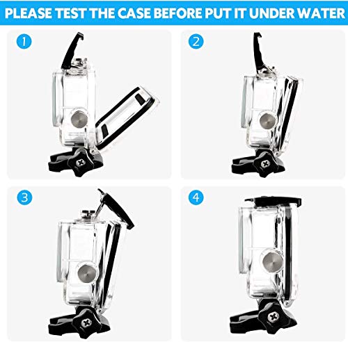 Luxebell Accessories Kit for GoPro Hero 8 Action Camera Underwater Dive Waterproof Housing Case Surfing Swimming Water Sports Clear Filters Float Pole Chest Head Bike Mount