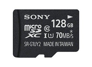 Sony 128GB Class 10 UHS-1 Micro SDXC up to 70MB/s Memory Card (SRG1UY2A/TQ)