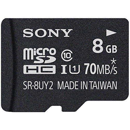 Sony 8GB Class 10 UHS-1 Micro SDHC up to 70MB/s Memory Card (SR8UY2A/TQ)