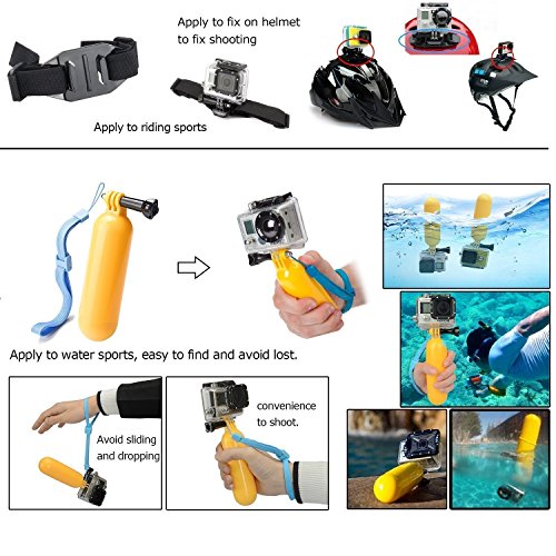 TEKCAM 31 in 1 Action Camera Accessories Bundle Kit Compatible with Gopro Hero 10 9 8 7 6,AKASO EK7000 Remali Capture Cam Campark Apeman Dragon Touch 4k Action Camera