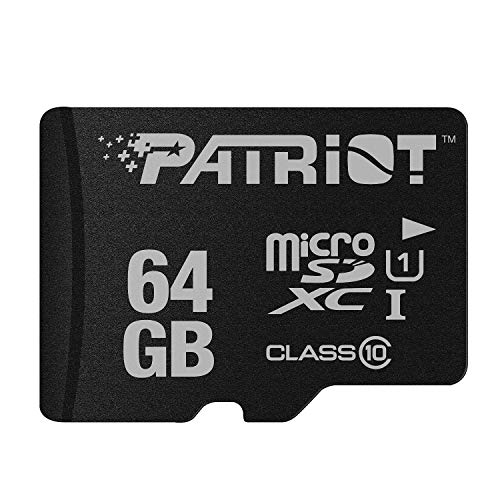 Patriot LX Series 64GB High Speed Micro SDXC Class 10 UHS-I Transfer Speeds For Action Cameras, Phones, Tablets, and PCs