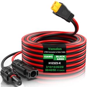 Vansdon 30FT XT60 Solar Charging Extension Cable