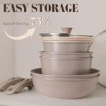 SODAY 15-Piece Non-Stick Stackable Cookware Set