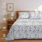 Ruvanti Queen Cotton Bed Sheets Set - Sweet Pea