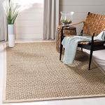 Natural Fiber Woven Rectangle Area Rug, Beige