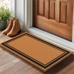 Natural Coconut Fiber Non-Slip Doormat - Brown