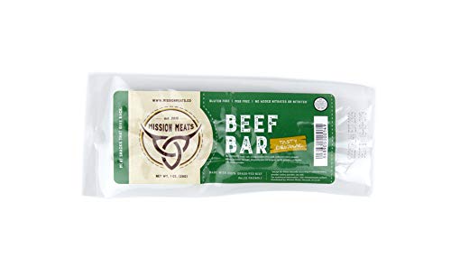 Mission Meats Sugar Free Keto Snacks Grass Fed Beef Bars Whole 30 Gluten Free MSG Free Nitrate Nitrite Free Paleo Healthy Snacks Natural Meat Sticks Beef Jerky Zero Sugar Protein Snacks (12-Count)