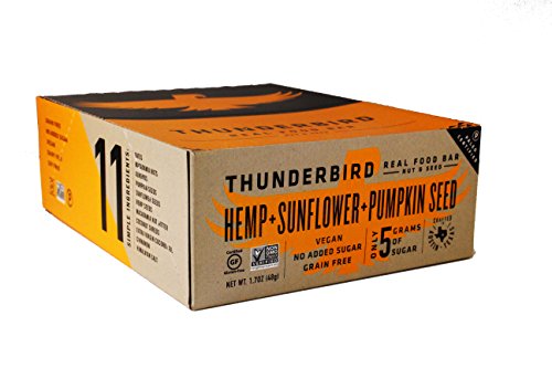 Thunderbird Paleo and Vegan Real Food Bars - Hemp Sunflower Pumpkin Seed - Box of 15 - no Added Sugar, Grain-Free, Vegan, Non-GMO